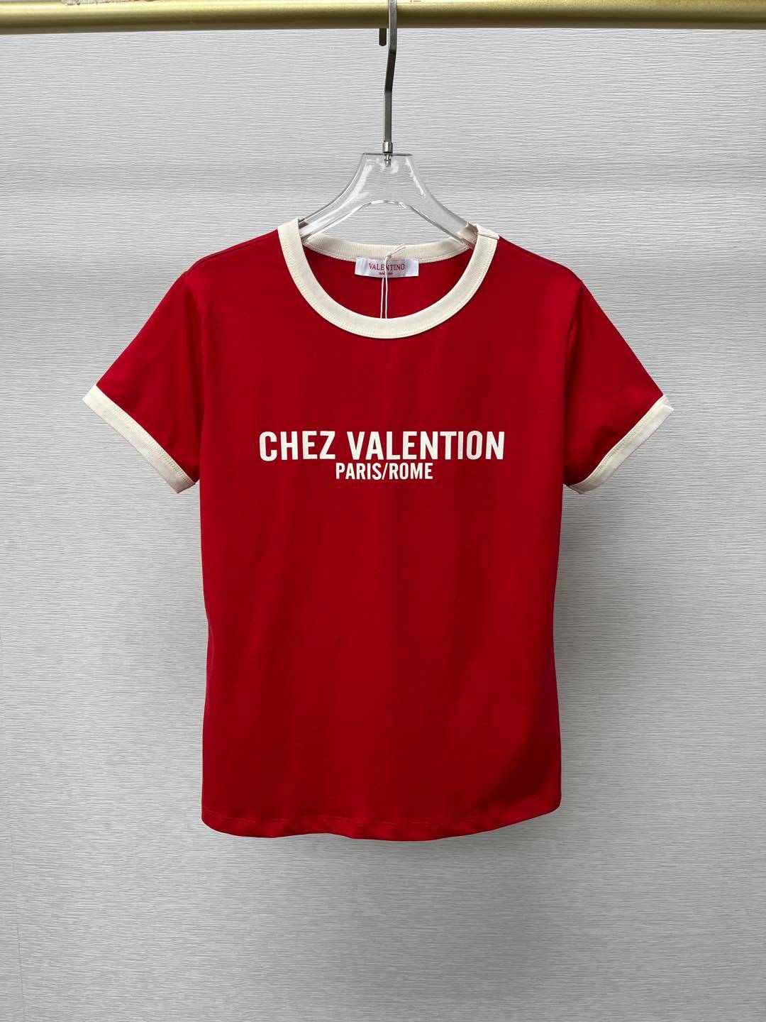 ヴァレンティノ「Valentino」2025新品トップスラウンドネックプリントアルファベットTeeカスタム半袖