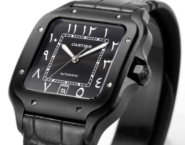 カルティエ「Cartier」 サントス ドゥ カルティエ 中東版 レザーストラップ メンズウォッチ39.8mm