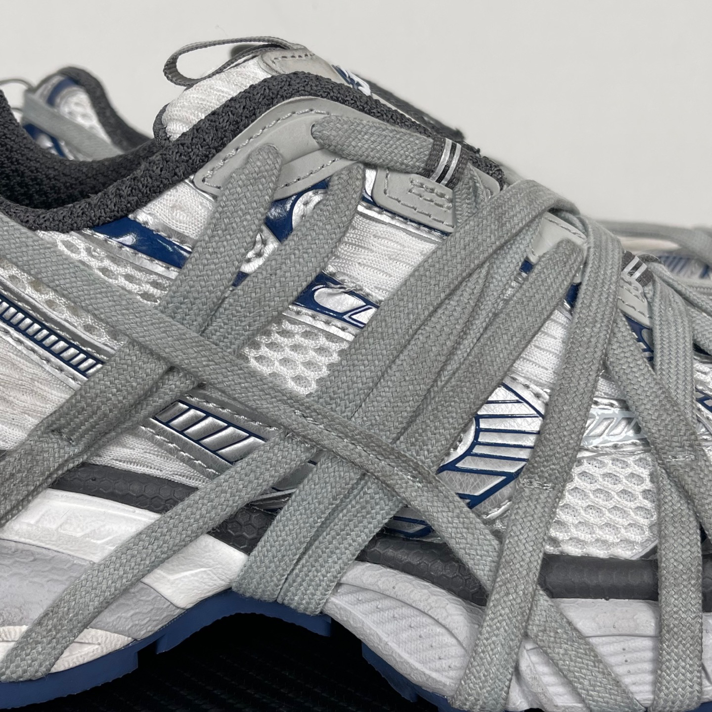 バレンシアガ「Balenciaga」Sneaker Tess 3XL 10th B款 バンドストラップ シルバー ブルー スニーカー