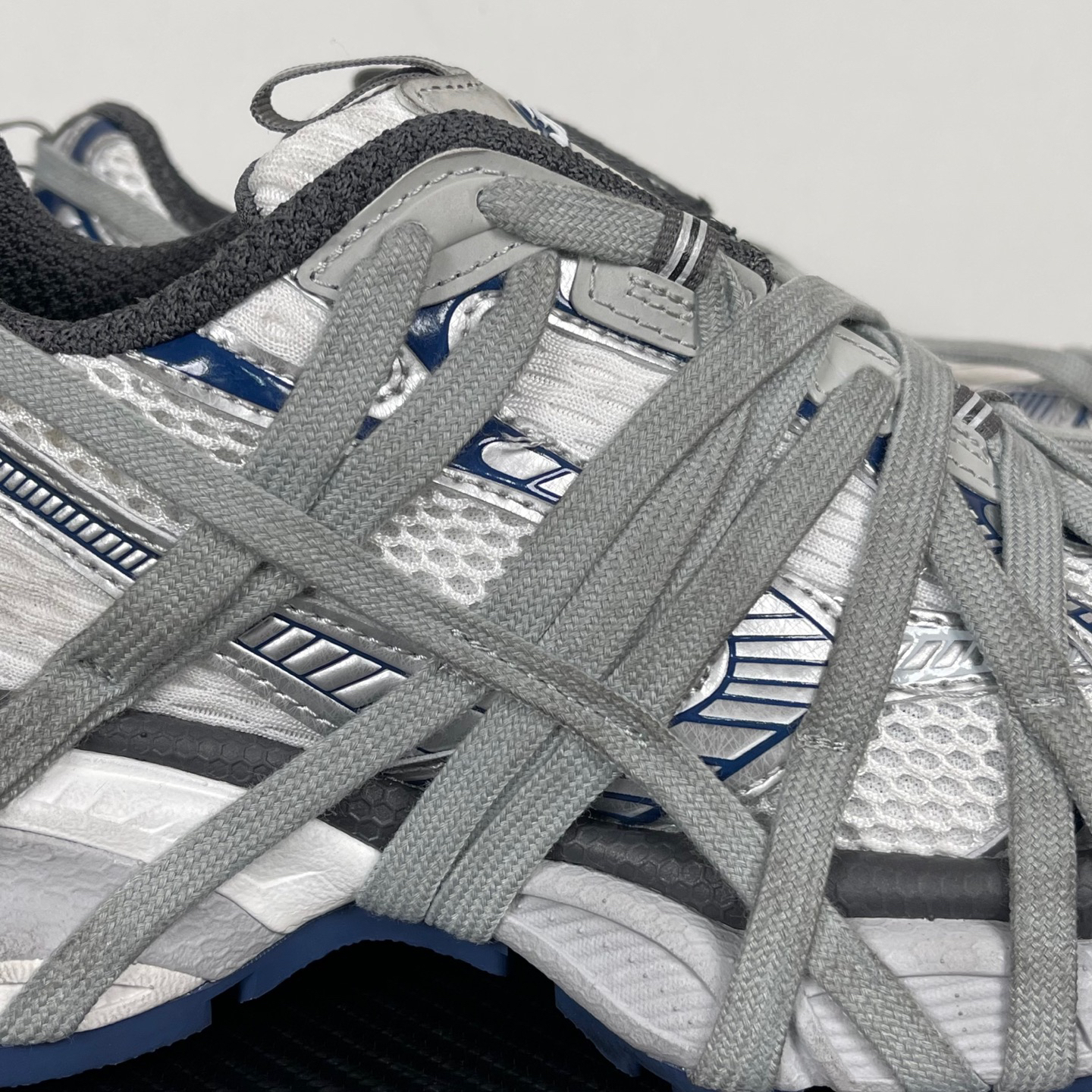 バレンシアガ「Balenciaga」Sneaker Tess 3XL 10th B款 バンドストラップ シルバー ブルー スニーカー