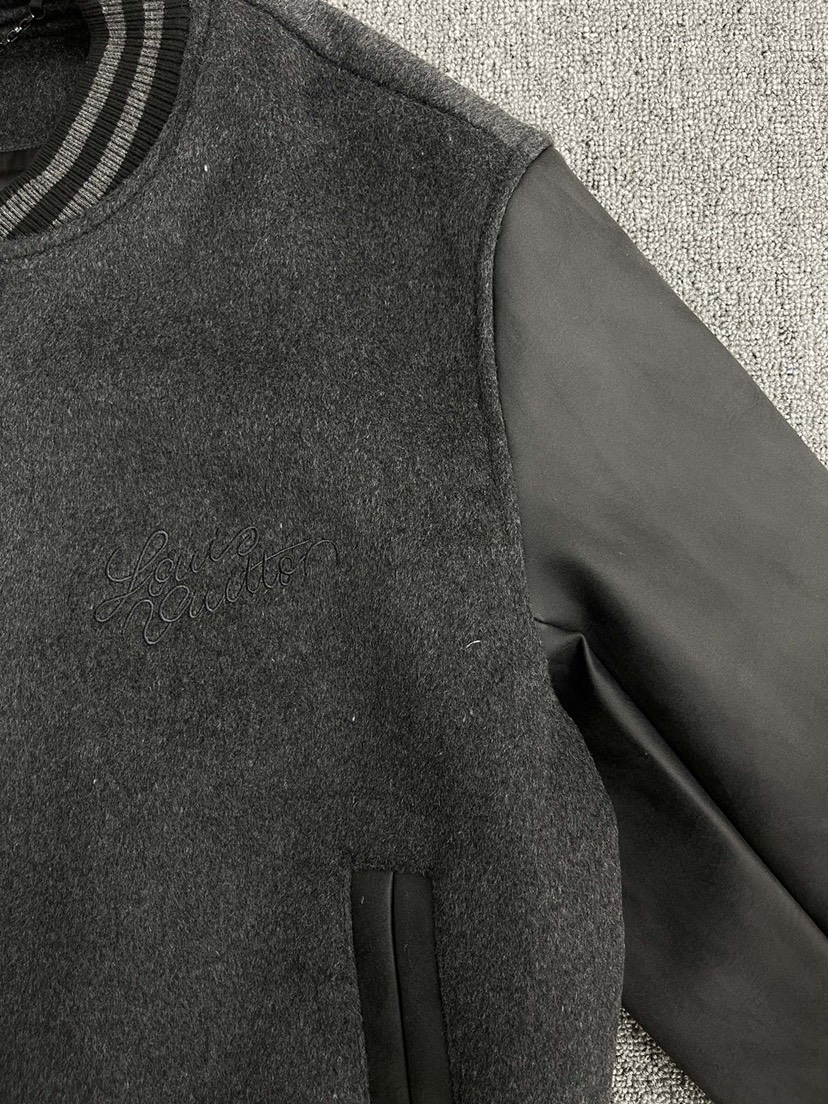 ルイ・ヴィトン「Louis Vuitton」 ウール エンブロイダリー ベースボール ジャケット