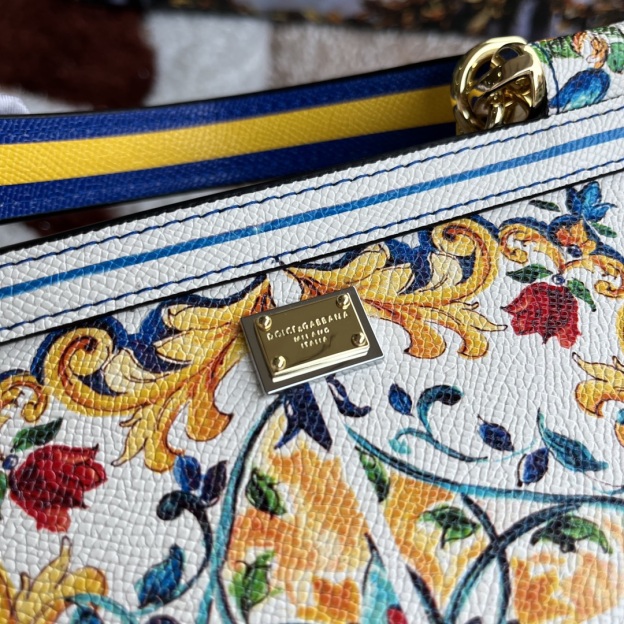 ドルチェ・アンド・ガッバーナ「D&G」 レザープリント ミラー付き ショルダーバッグ