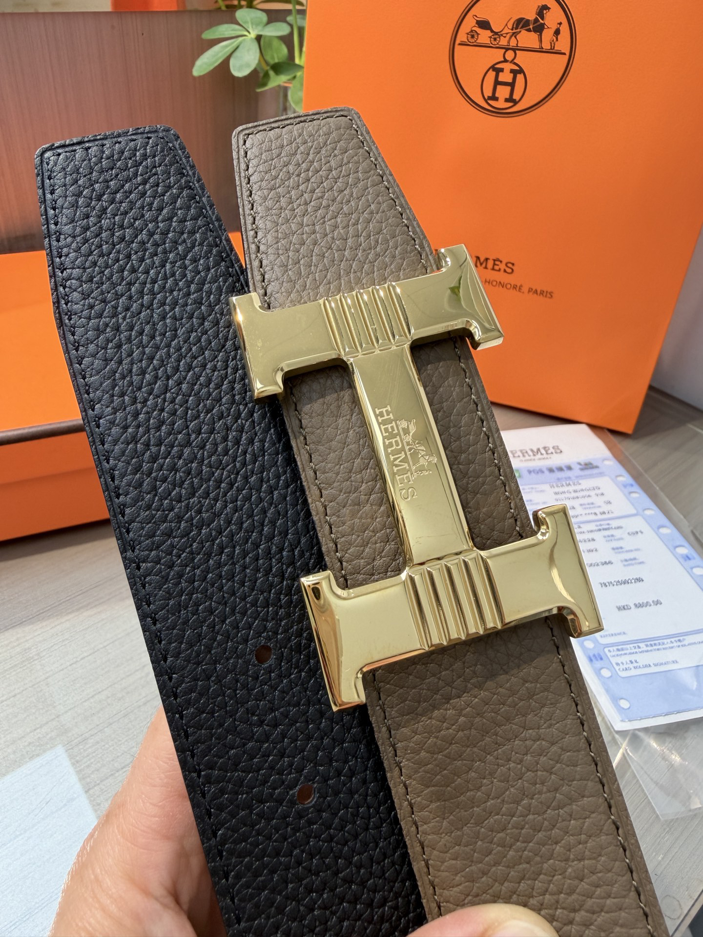【限定入荷】Hermès フレンチ紳士ベルト「全長約 100cm」