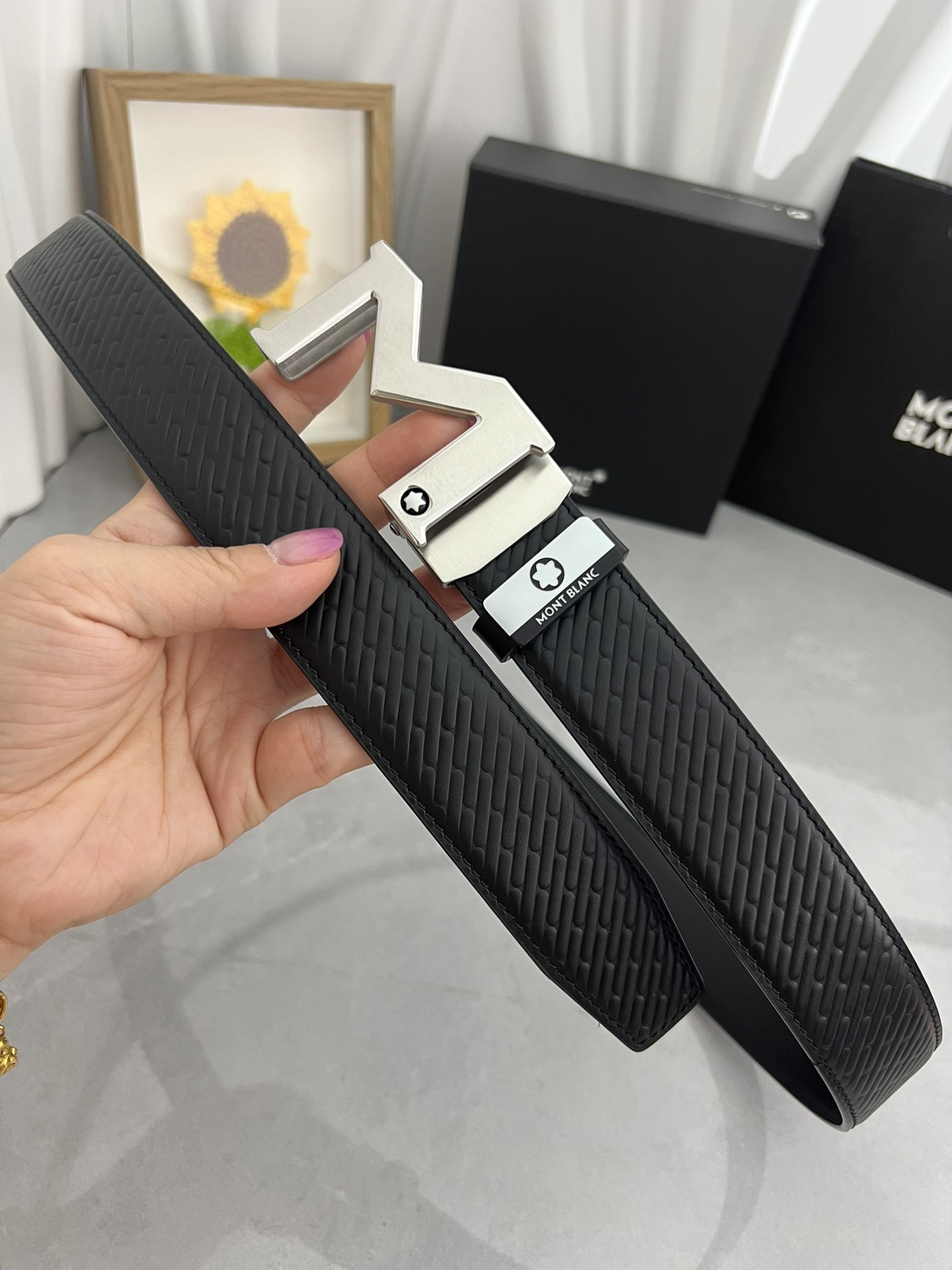 【厳選在庫】Montblanc ビジネスマン正装ベルト「全長約 100cm」