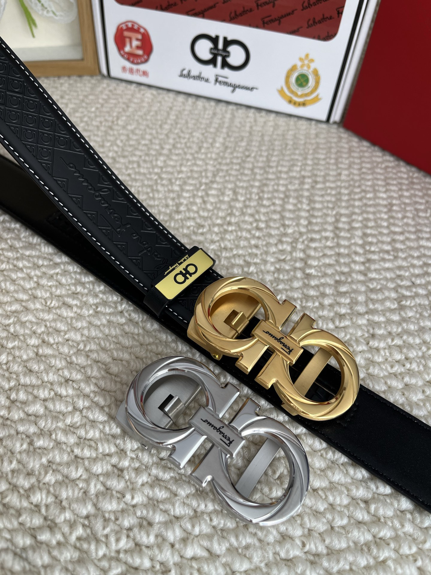 【新規倉庫入り】Salvatore Ferragamo 職人仕上げ高級ベルト「全長約 100cm」