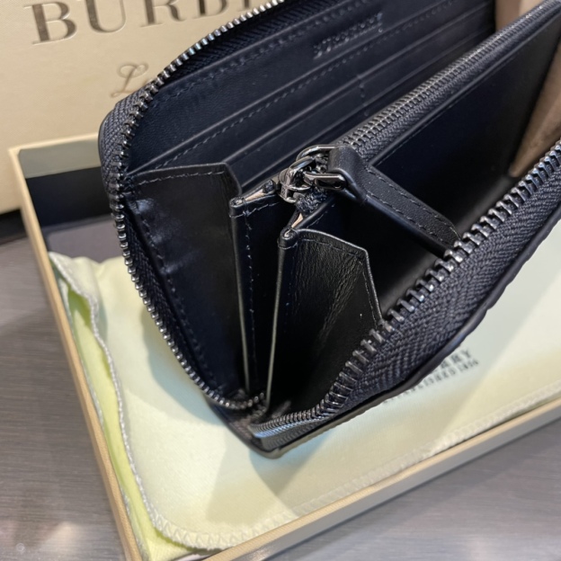 バーバリー「Burberry」メンズ シングルジップ スモール ウォレット
