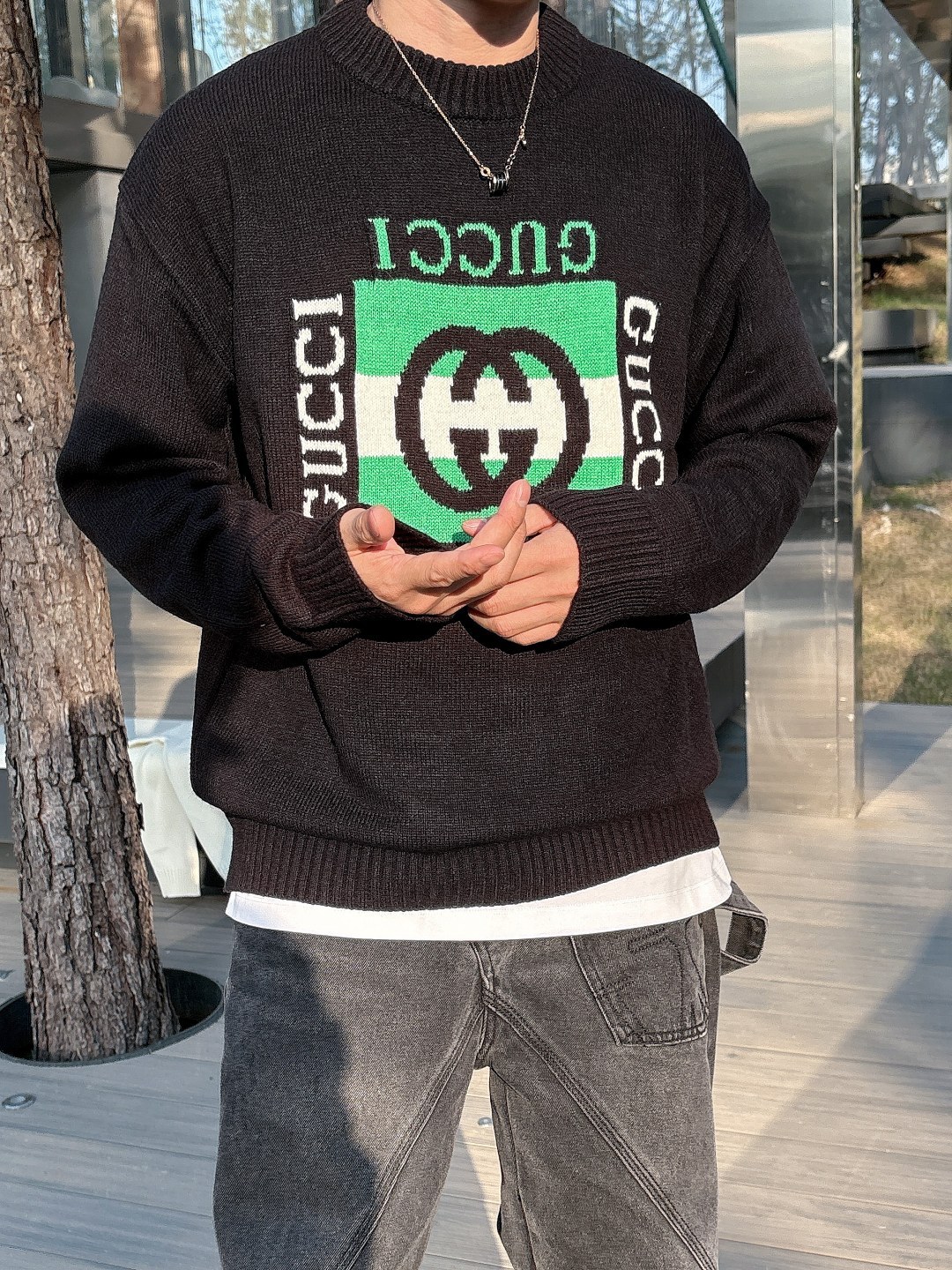 グッチ「Gucci」秋冬ウール丸首プルオーバーセーター【おしゃれな人必携】