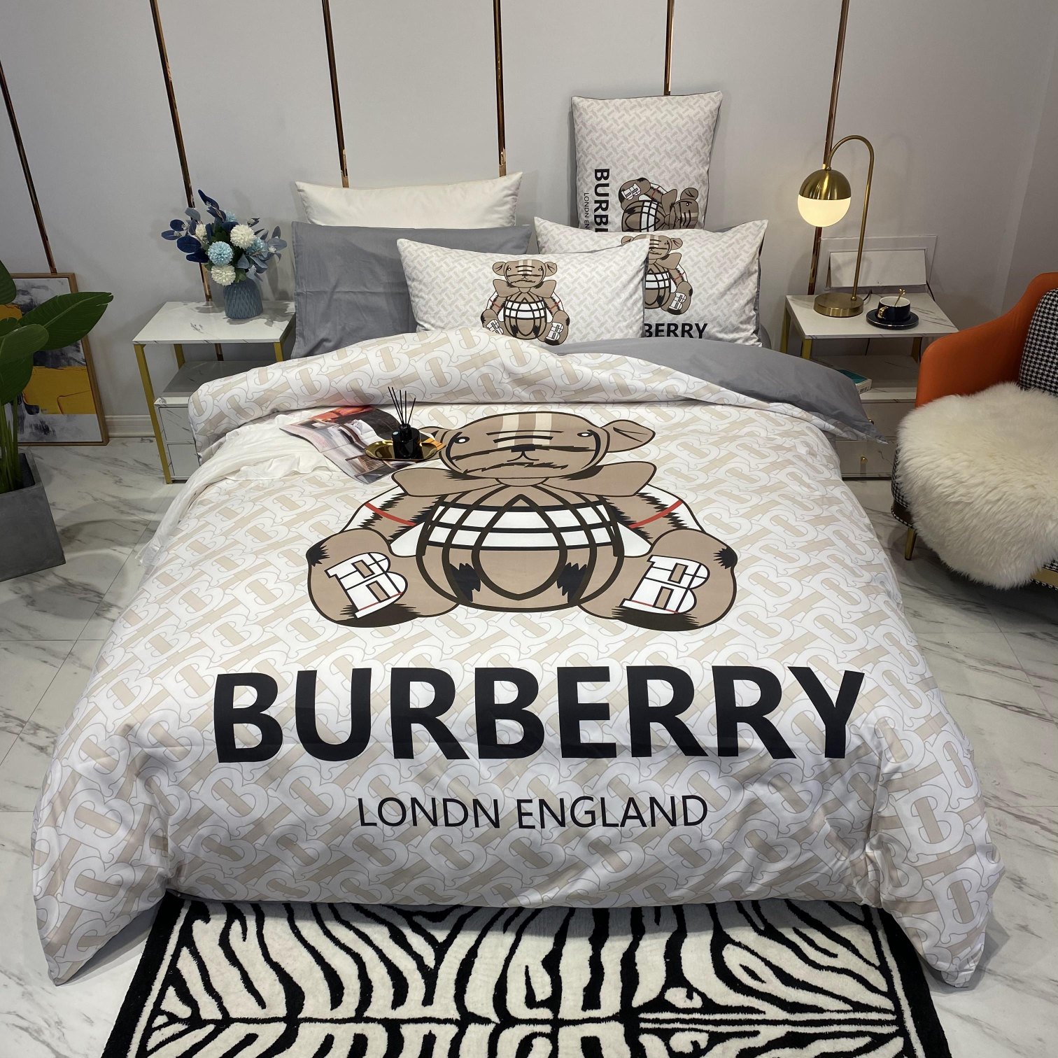 バーバリー「Burberry」プレミアムコットン デジタルプリント 4点セット