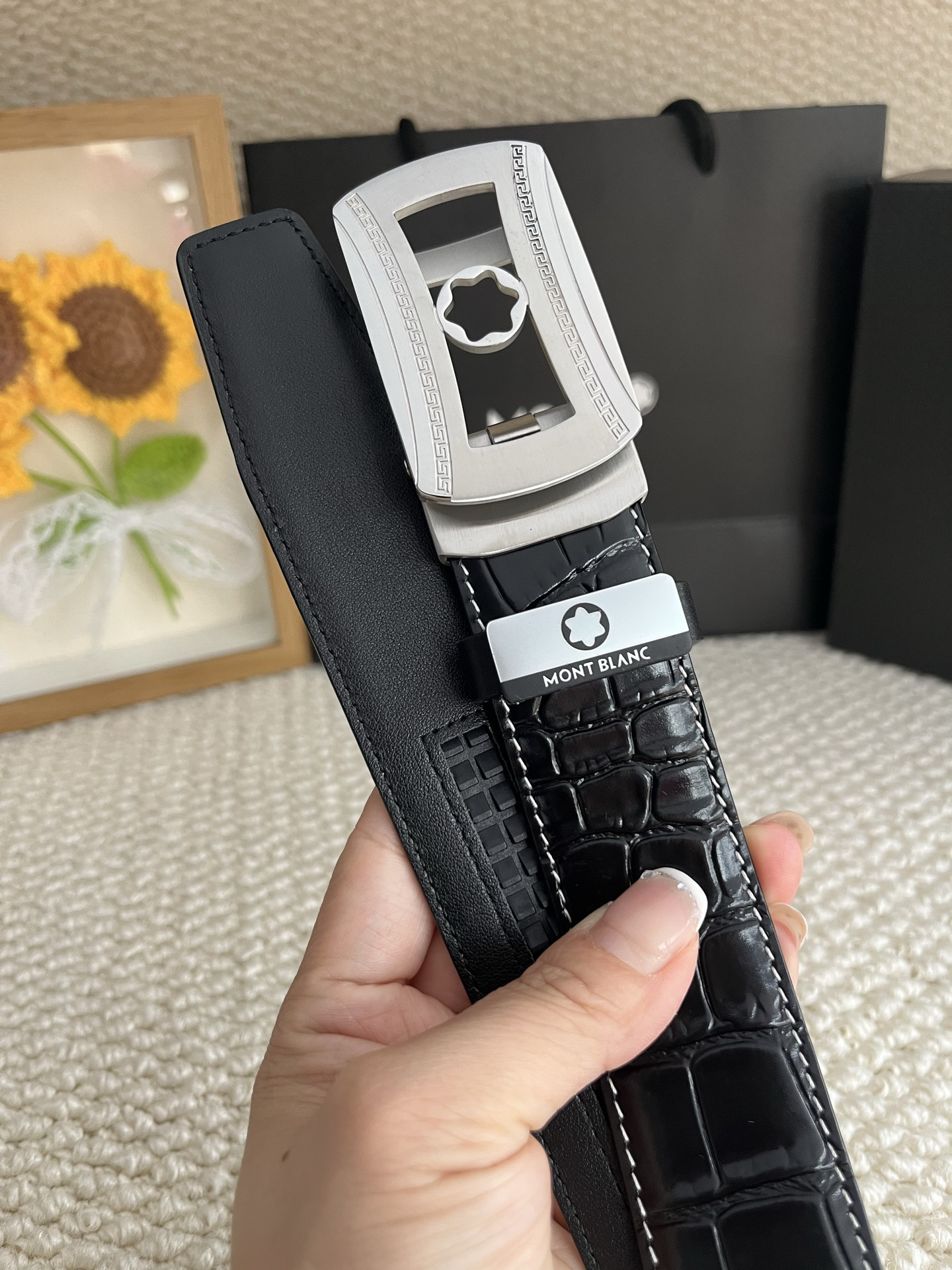 【厳選在庫】Montblanc ビジネスマン正装ベルト「全長約 100cm」
