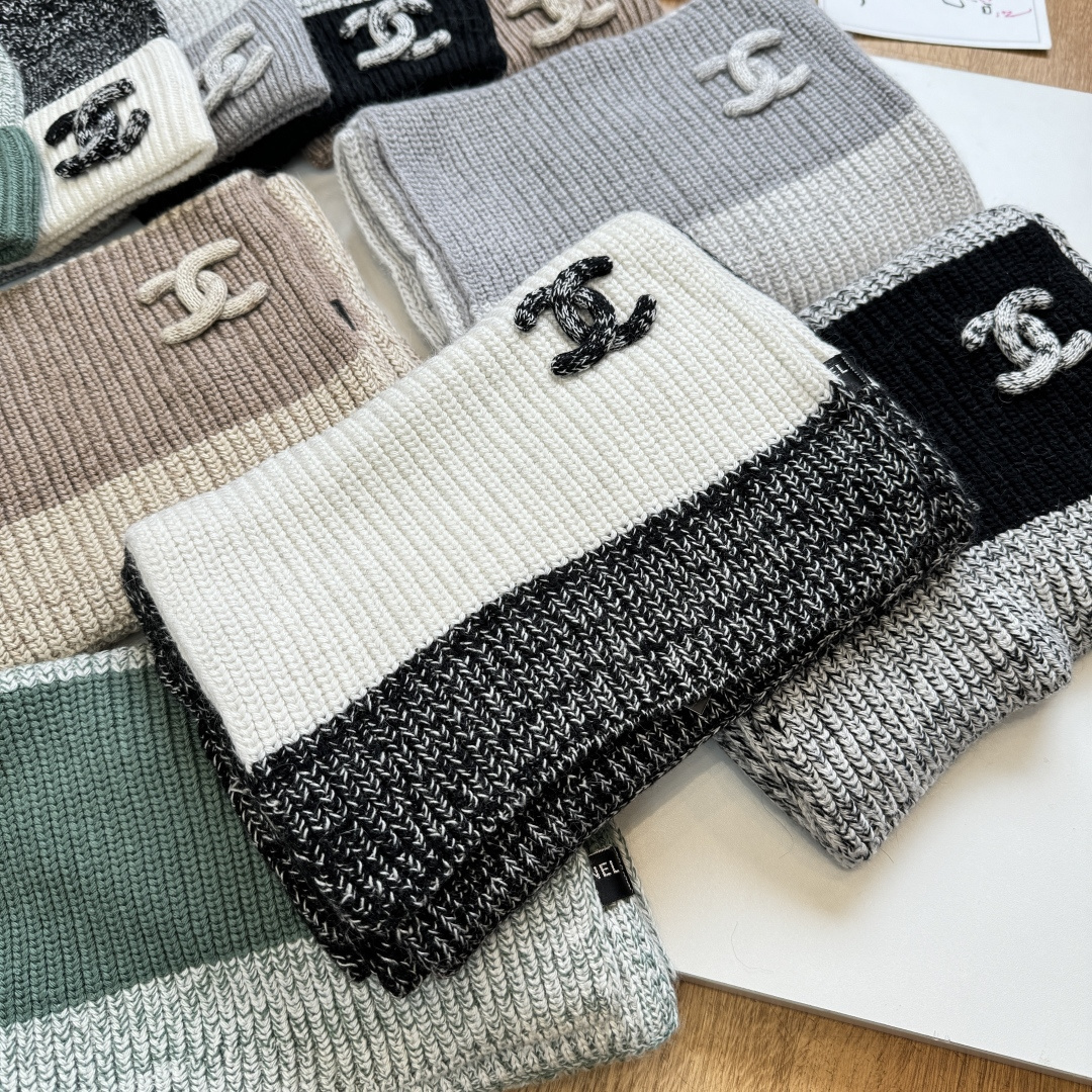 【定番人気】シャネル 秋冬 防寒アクセサリー マフラー＆ハットセット