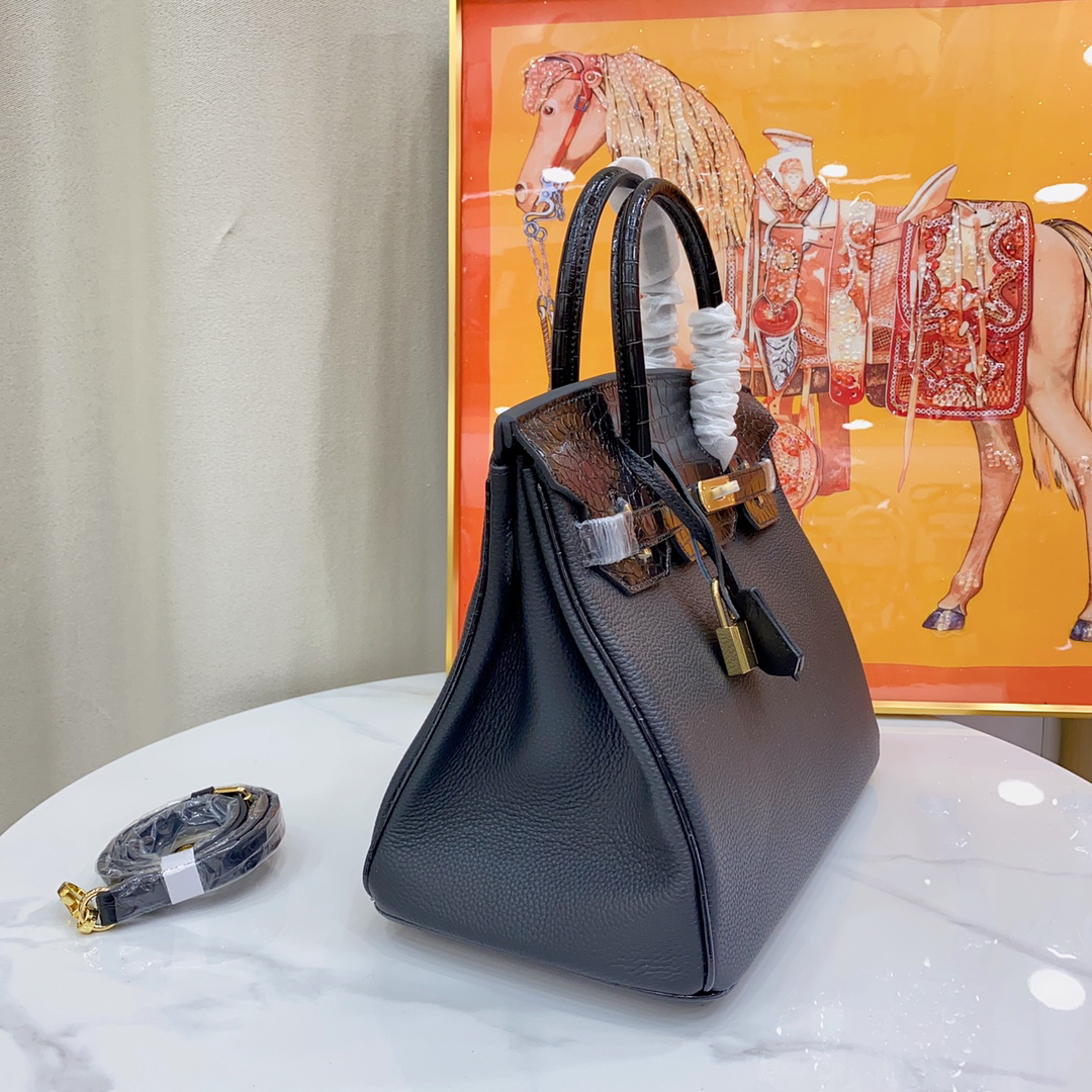 エルメス バーキン 25/30 バッグ クロコダイルエンボス「Birkin Bag」