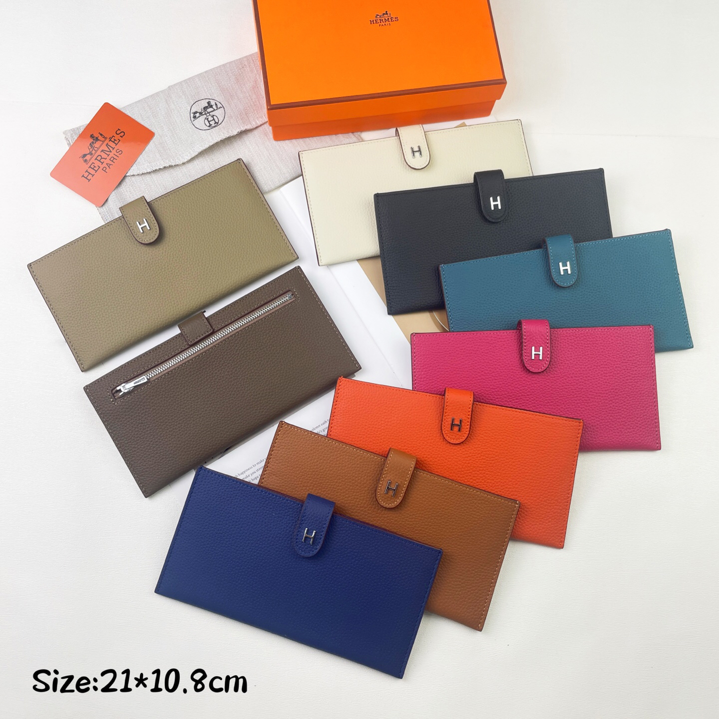 エルメス「Hermès」シルキン小切手入れ兼用カードケース 9色