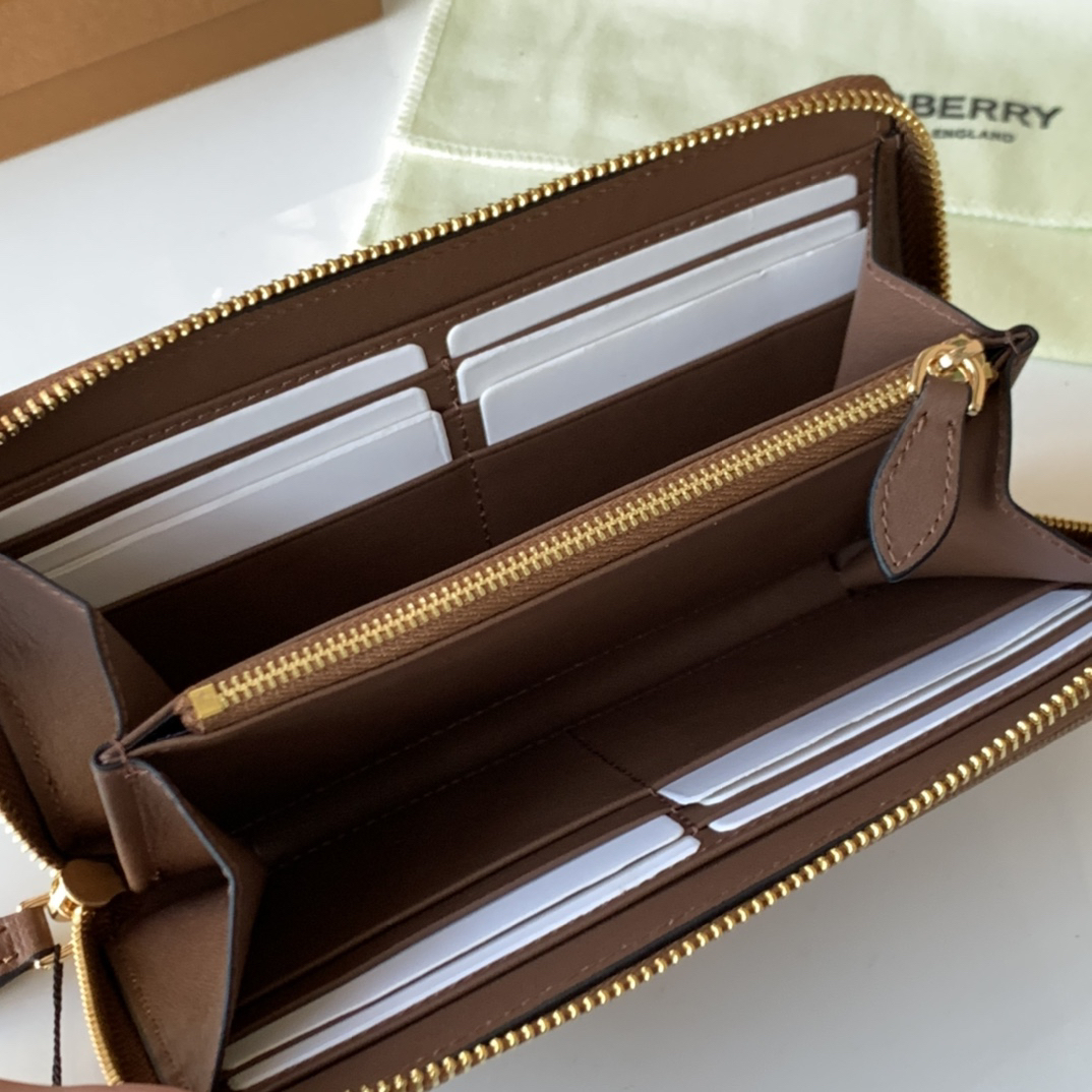 バーバリー「Burberry」Houseチェック & 粒革 ジップ ウォレット