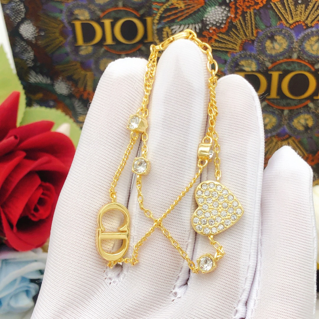 ディオール「Dior」2025 オートクチュール ダブルハートブレスレット20CM