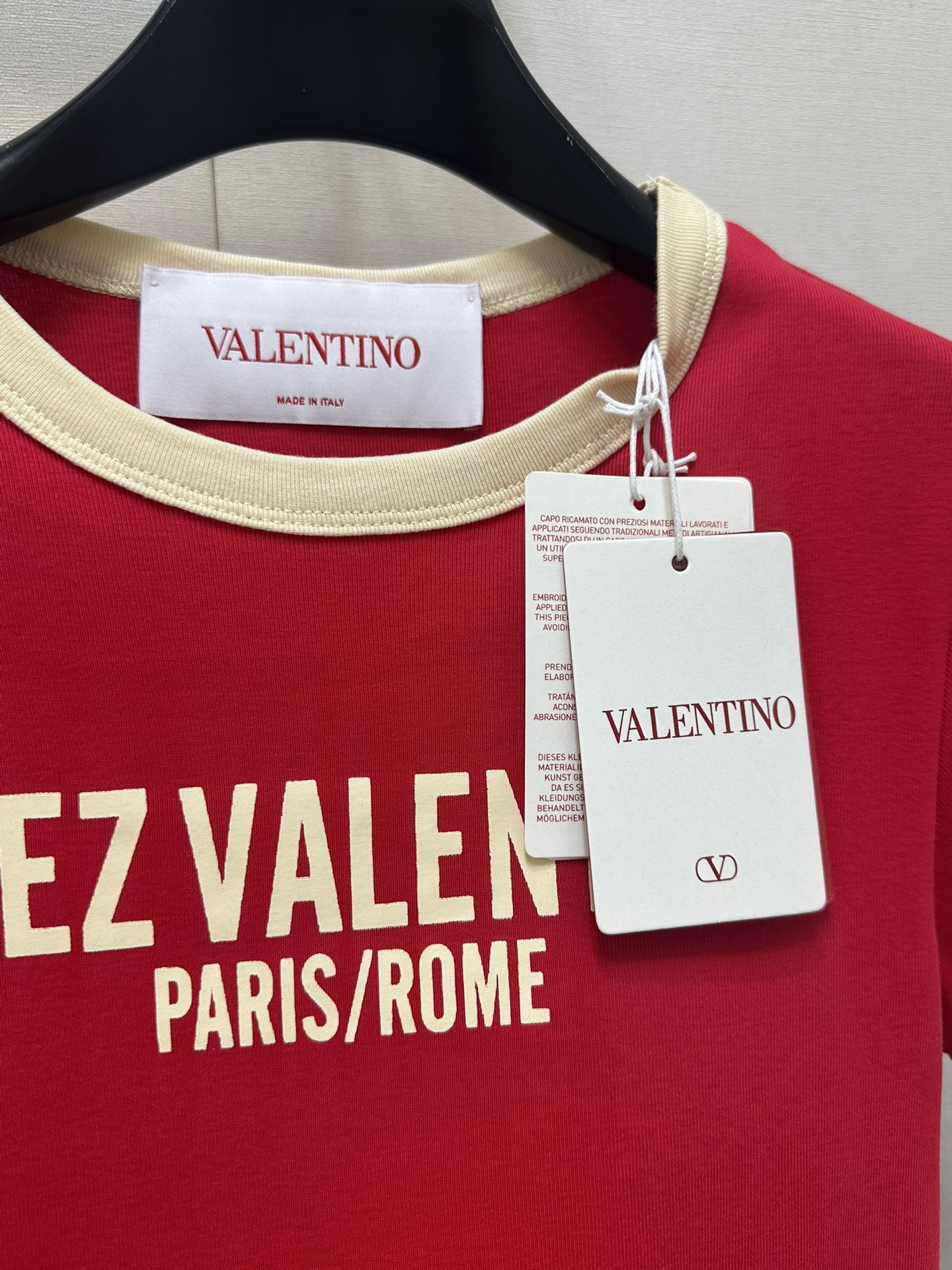 ヴァレンティノ「Valentino」2025新品トップスラウンドネックプリントアルファベットTeeカスタム半袖