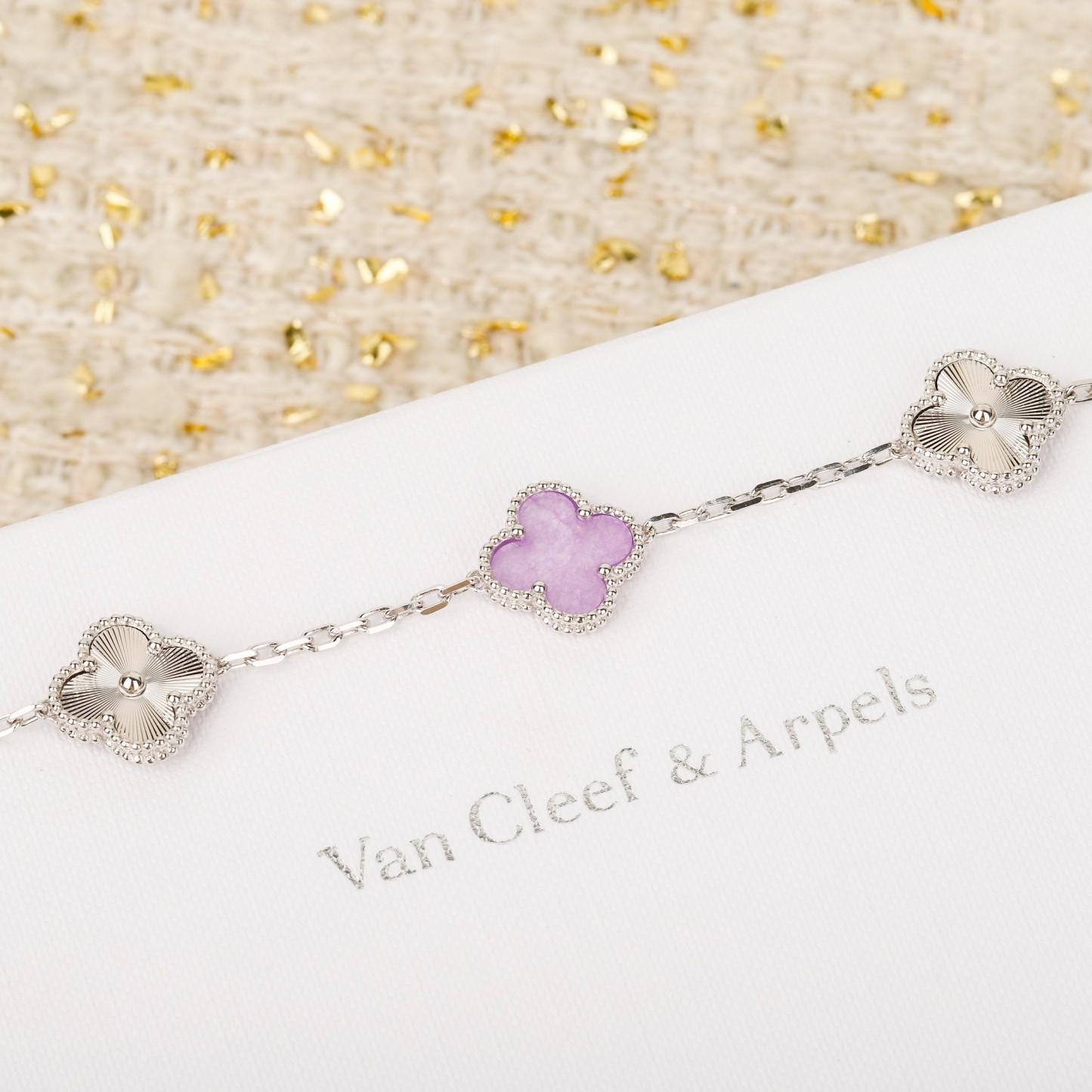 ヴァン クリーフ＆アーペル「Van Cleef & Arpels」Alhambra パールマザーオブパール レーザー ブレスレット19cm