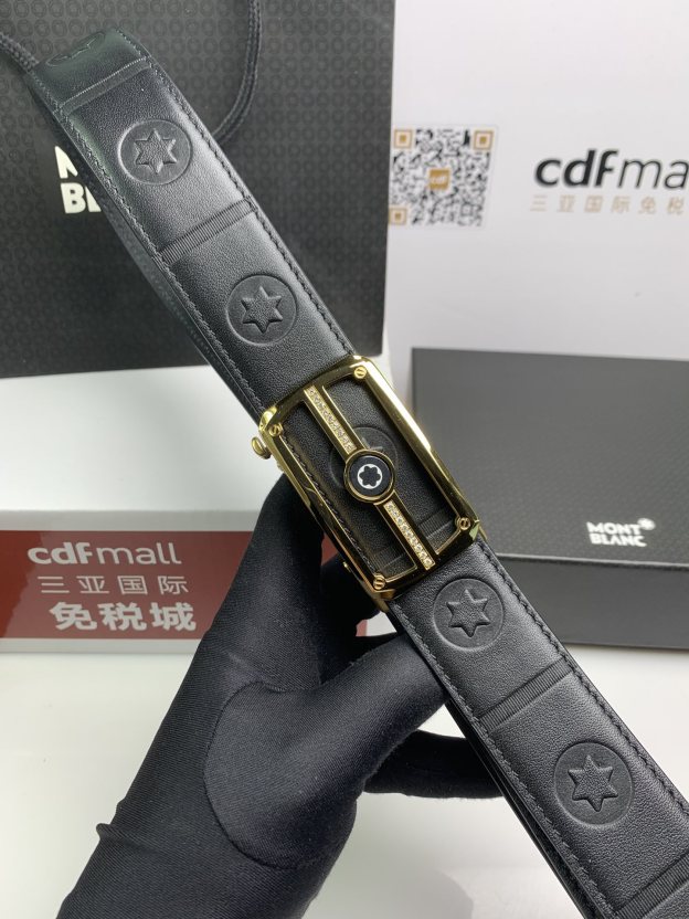 モンブラン「Montblanc」 クラシックコレクション プレミアムエンボスレザー ベルト100cm