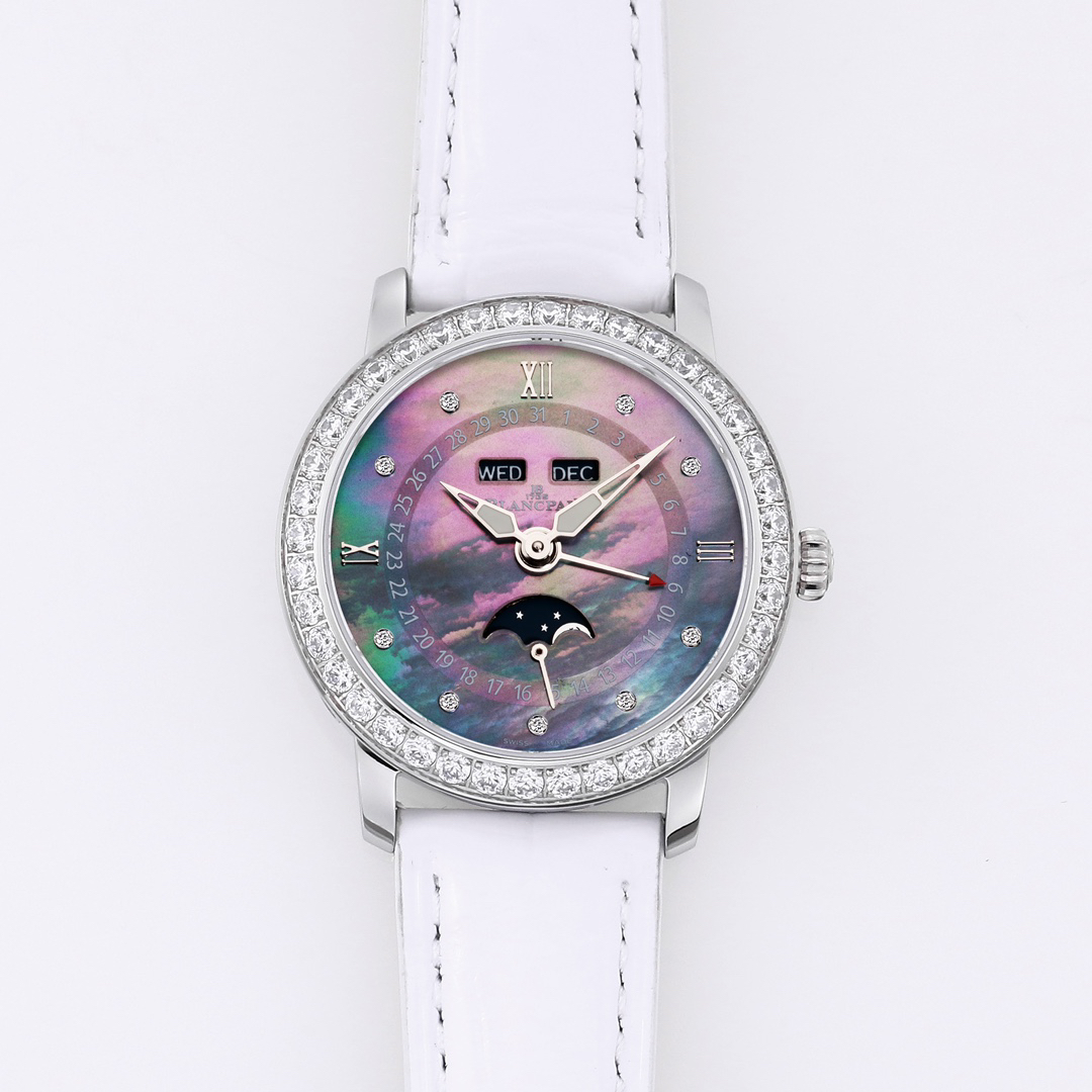 ブランパン「Blancpain」 ヴィルレ レディース ムーンフェイズ＆コンプリートカレンダー自動巻き腕時計35mm