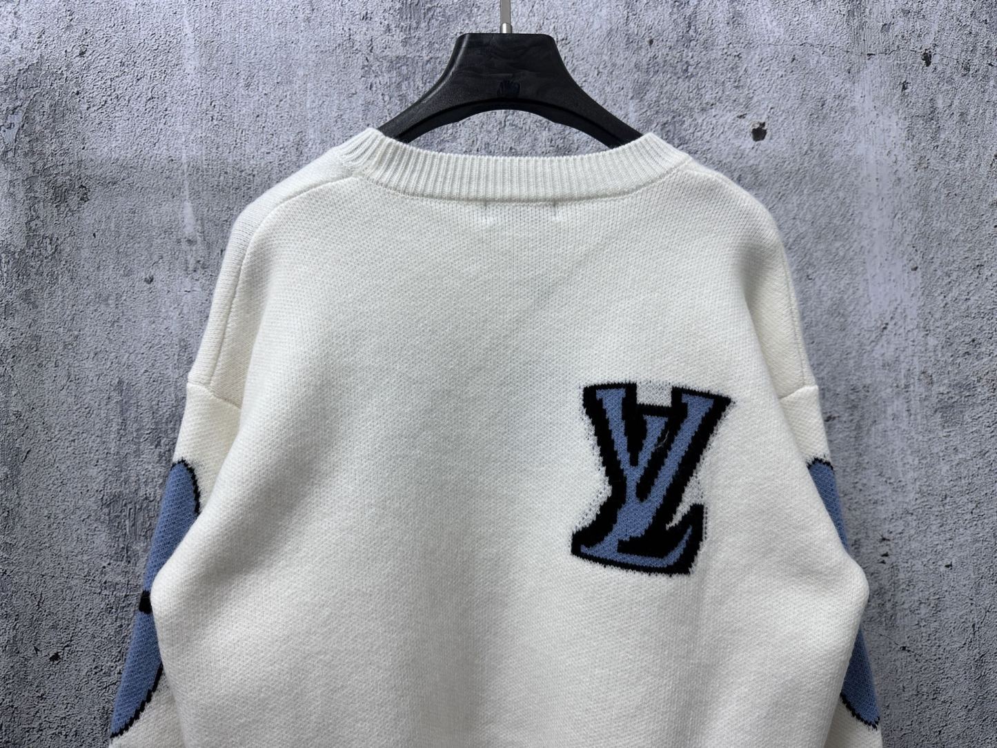 ルイ・ヴィトン「Louis Vuitton」SKIシリーズ 丸首ウールニットプルオーバー