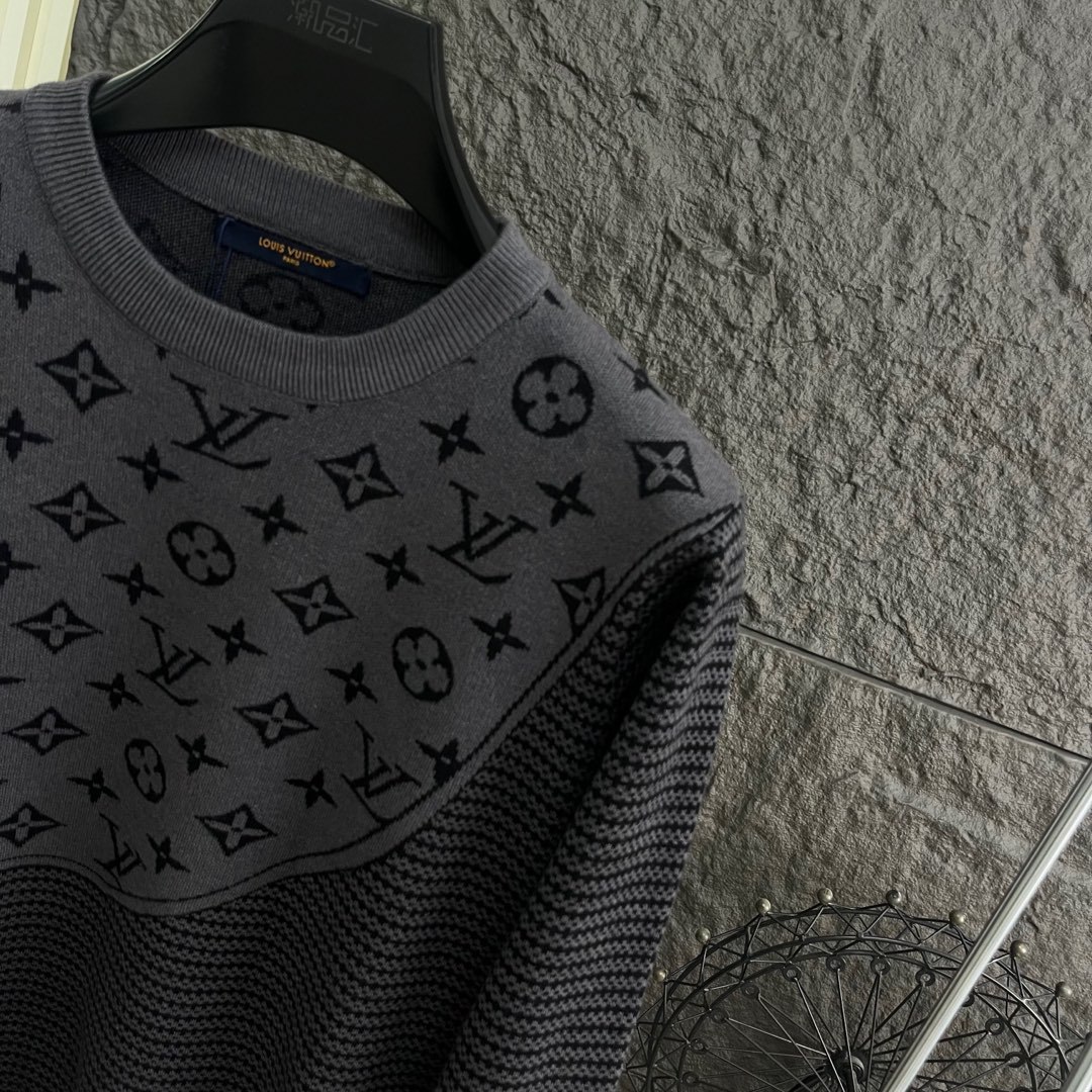 ルイ・ヴィトン「Louis Vuitton」アート刺繍ラウンドネックニットセーター