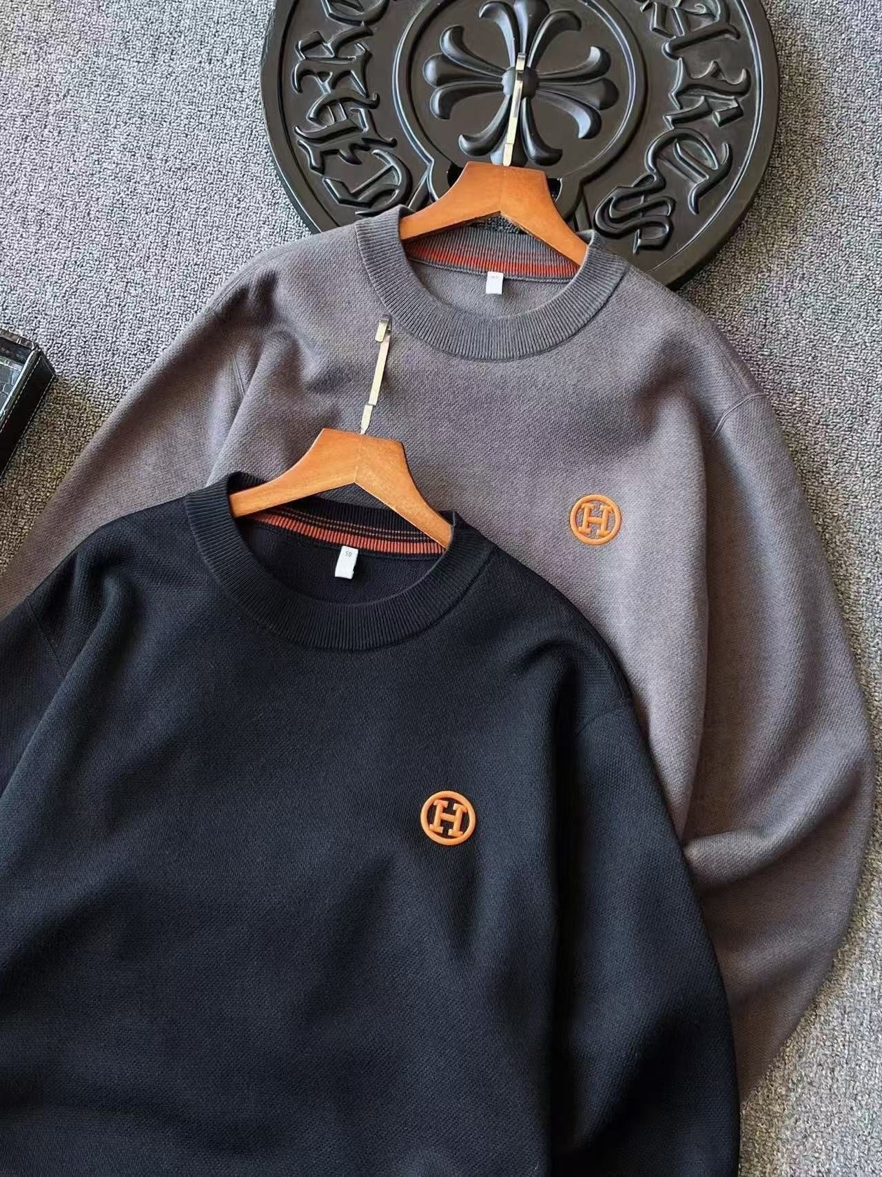 エルメス「Hermès」秋冬用ラウンドネックニットセーター