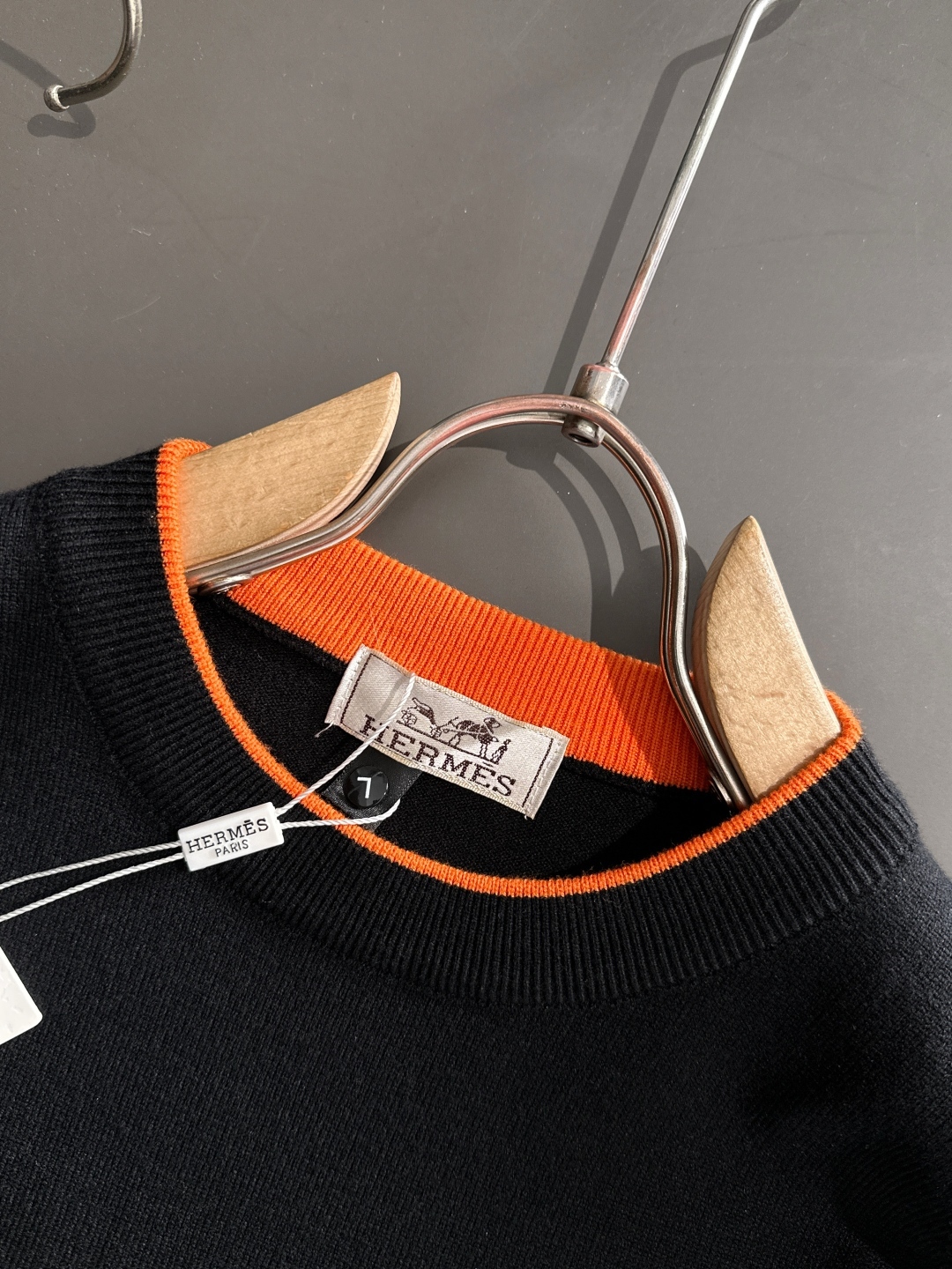 エルメス「Hermès」秋冬全身ジャージー柄新作シンプル丸首ニットウールセーター