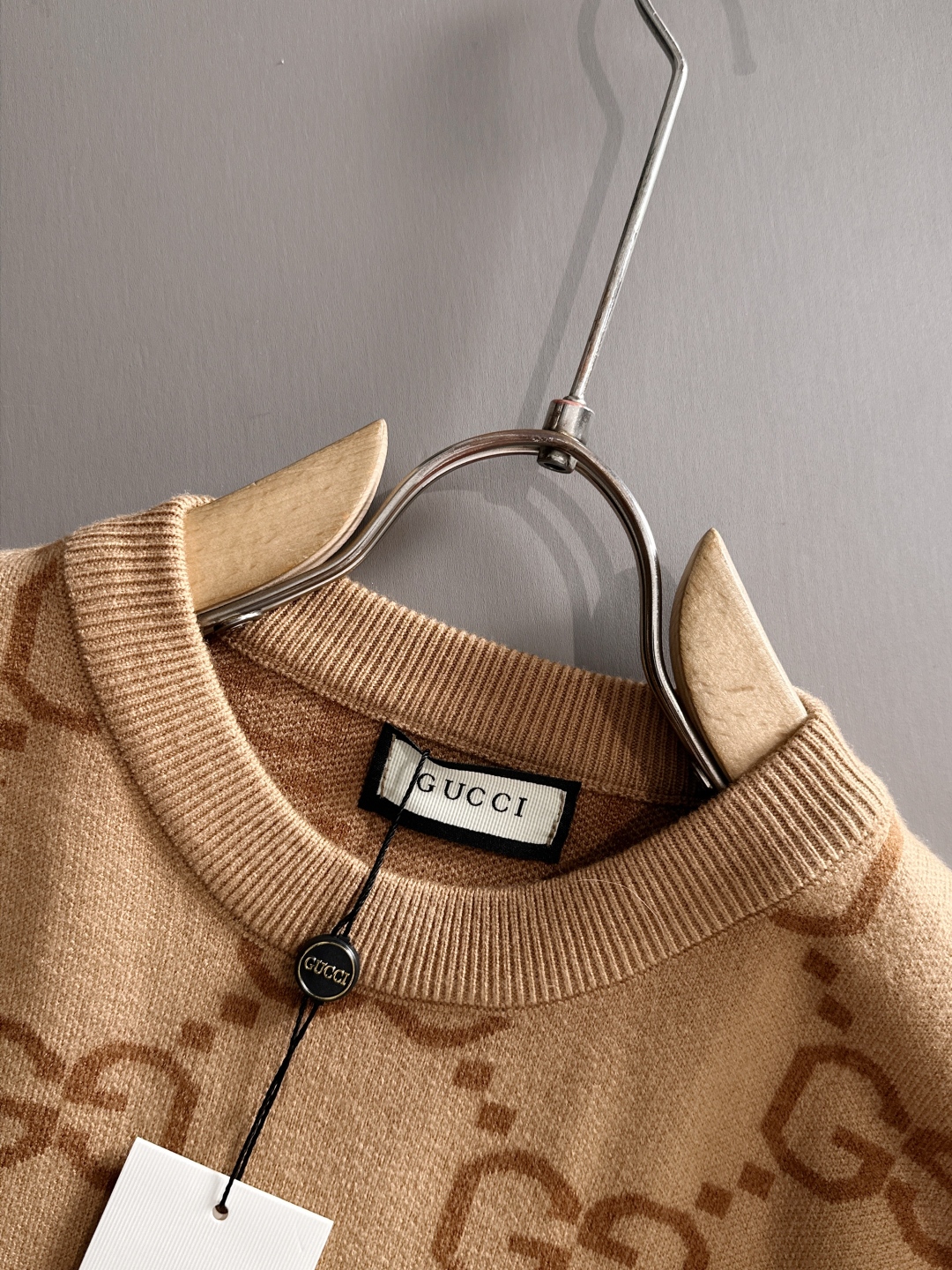 グッチ「Gucci」秋冬ウール混紡丸首プルオーバーニットセーター