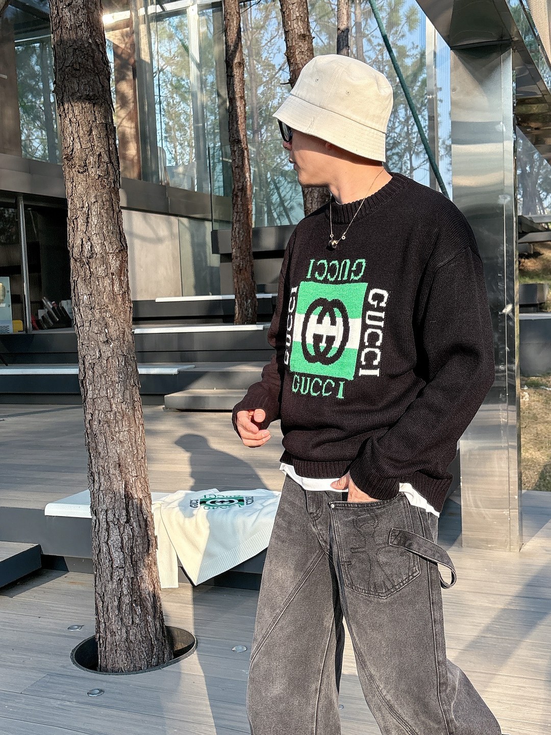 グッチ「Gucci」秋冬ウール丸首プルオーバーセーター【おしゃれな人必携】