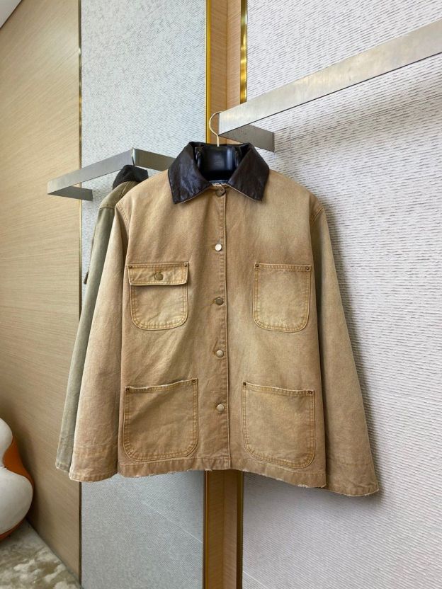 プラダ「Prada」Leather-Trimmedユーティリティジャケット