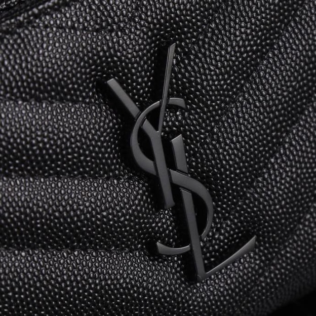 サンローラン「Saint Laurent」モノグラム コンパクト ジップアラウンド ウォレット（グレイン ド プードル エンボスレザー）