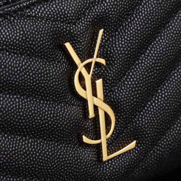 サンローラン「Saint Laurent」モノグラム コンパクト ジップアラウンド ウォレット（グレイン ド プードル エンボスレザー）