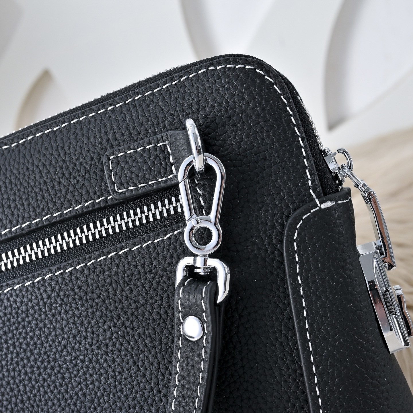 エルメス ダブルジッパー レザー クラッチバッグ