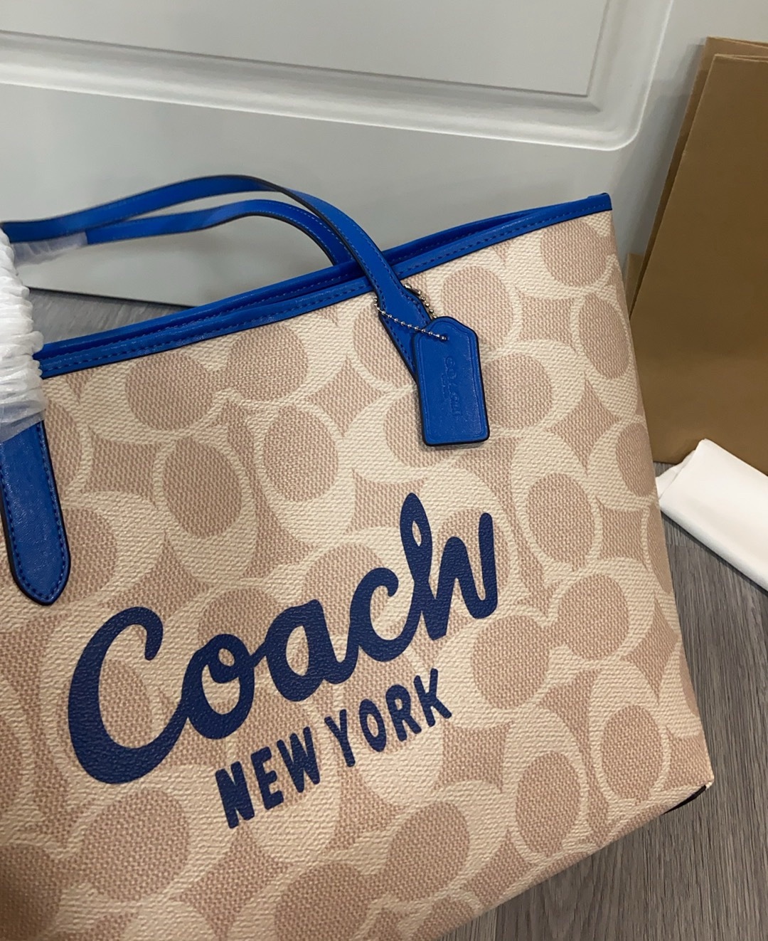 コーチ「Coach」シティトート アカデミックスタイル ショルダーバッグ