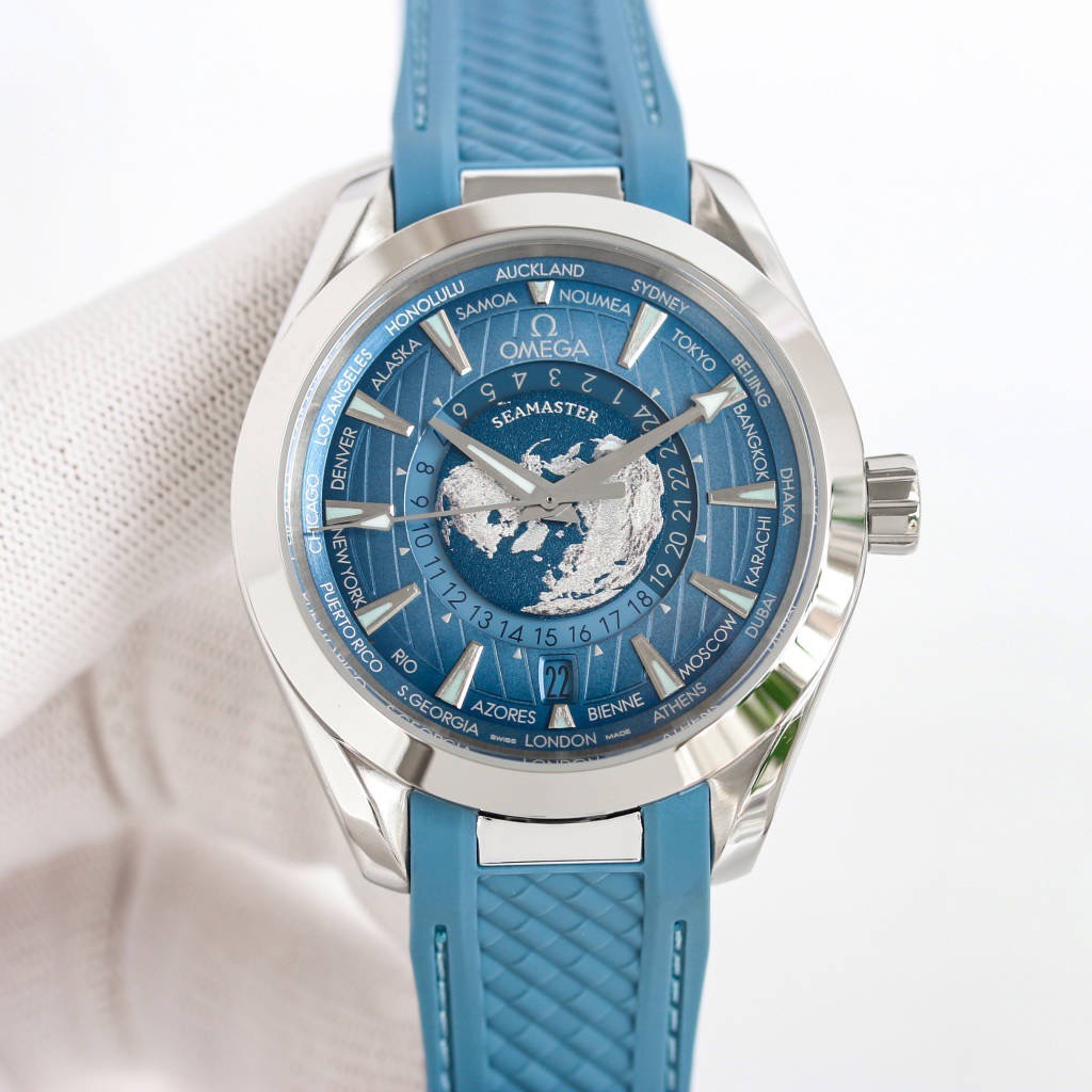 オメガ「Omega」シーマスター アクアテラ ワールドタイム メンズ メカニカル ウォッチ43MM