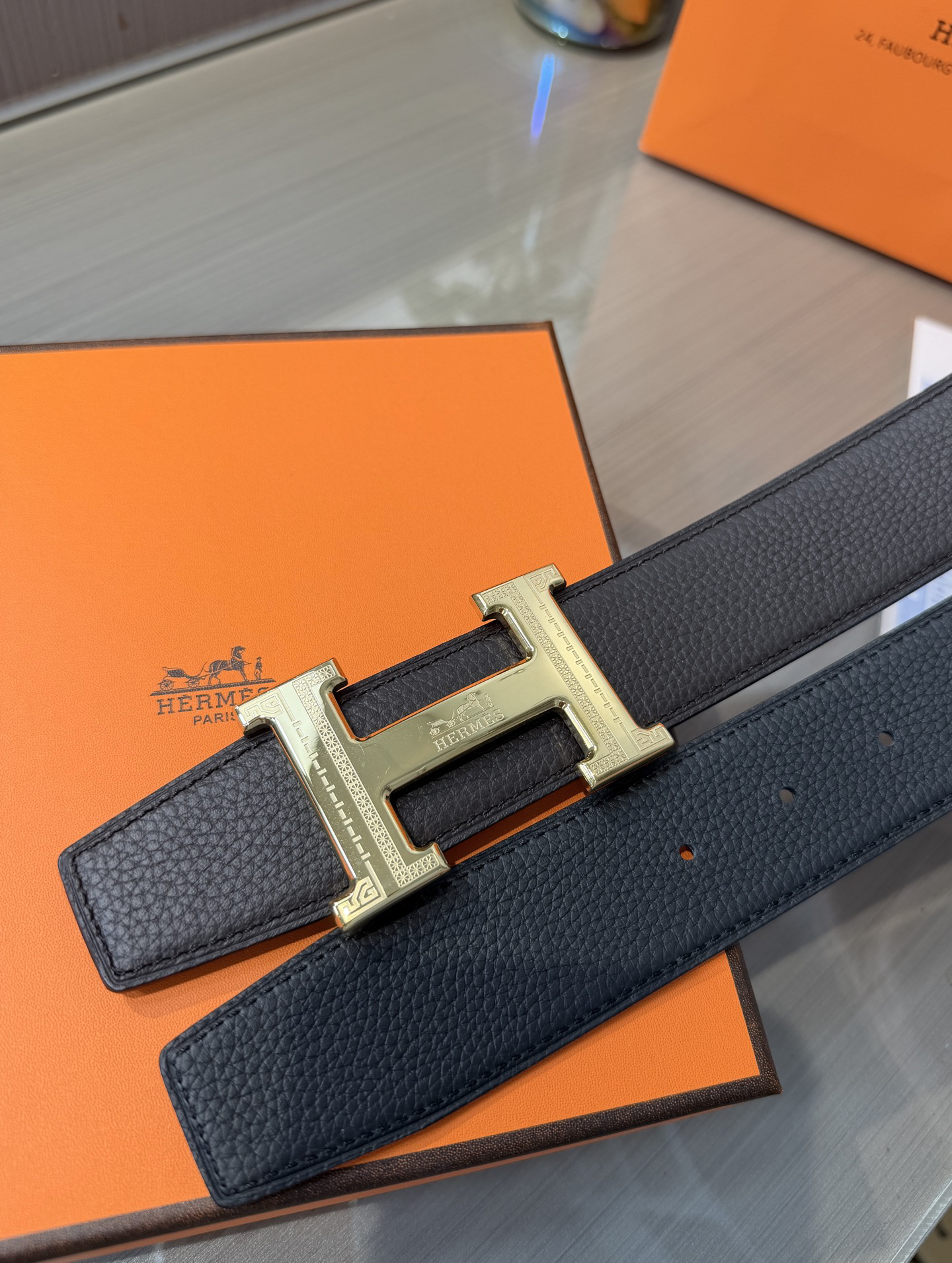【限定入荷】Hermès フレンチ紳士ベルト「全長約 100cm」