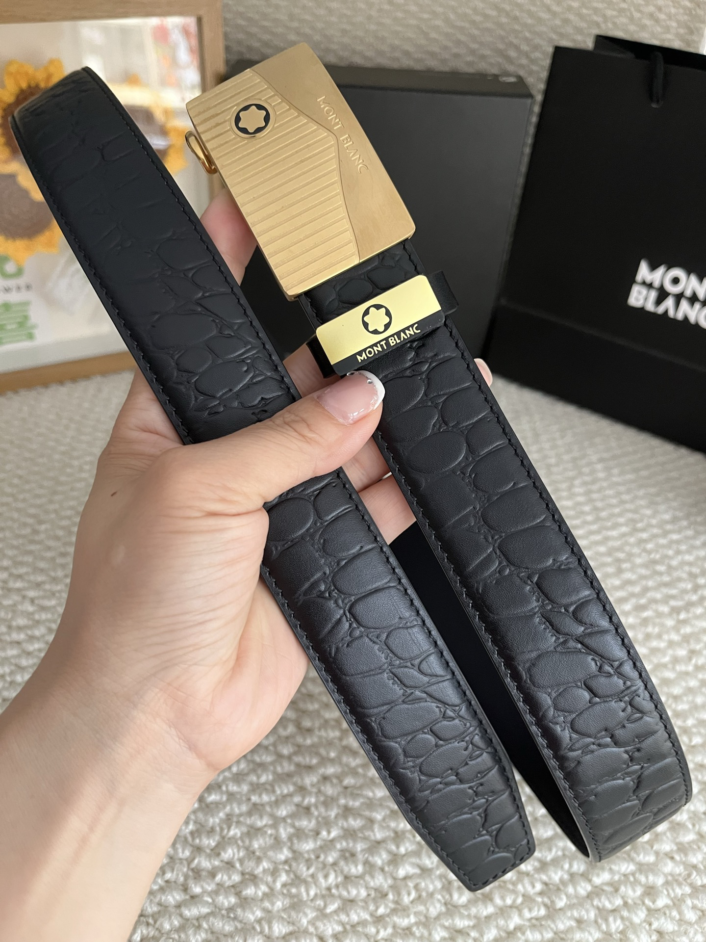 【厳選在庫】Montblanc ビジネスマン正装ベルト「全長約 100cm」