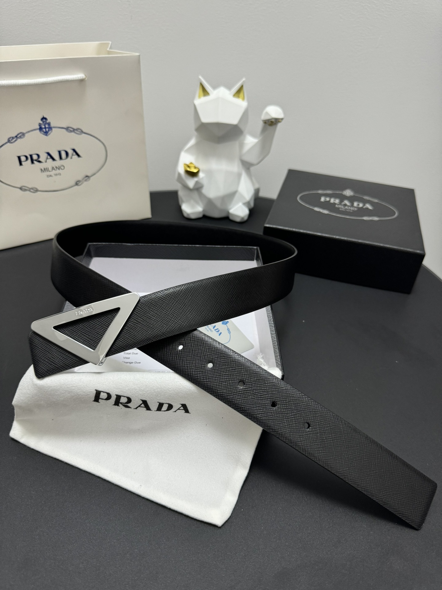 【高級品倉庫到着】Prada イタリアンビジネスベルト「全長約 100cm」