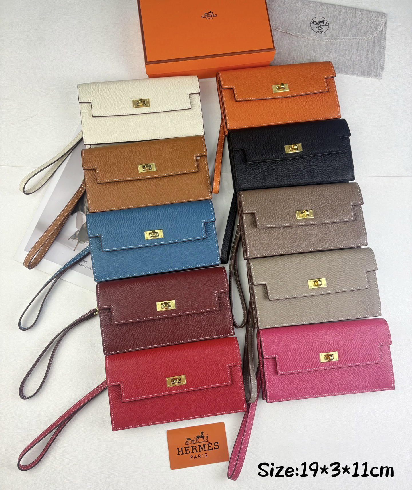 エルメス「Hermès」Kelly ポケット長財布 10色