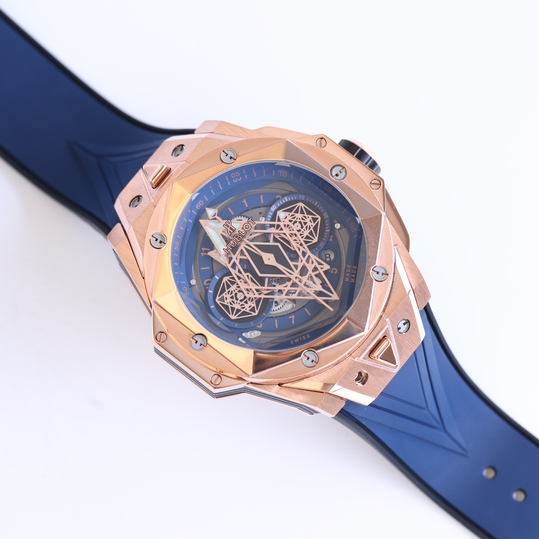 ウブロ「Hublot」ビッグバン サンブルーII タトゥー クロノグラフ ウォッチ 45mm