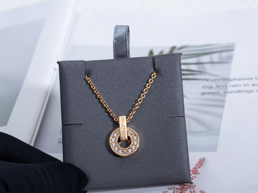 ブルガリ「Bvlgari」サークルコインネックレス38-45cm