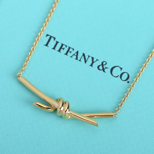 ティファニー「Tiffany & Co.」 Knot シリーズ ダイヤモンドネックレス38.1-43.2CM