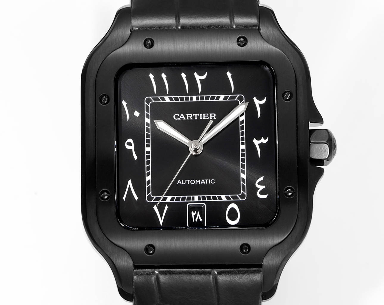 カルティエ「Cartier」 サントス ドゥ カルティエ 中東版 レザーストラップ メンズウォッチ39.8mm