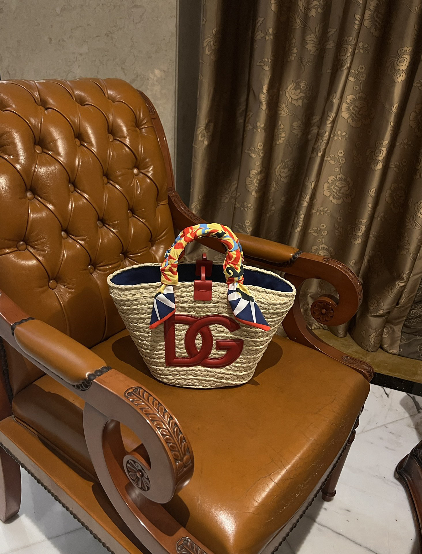 ドルチェ・アンド・ガッバーナ「D&G」ラタン&ジョーカード トートバッグ