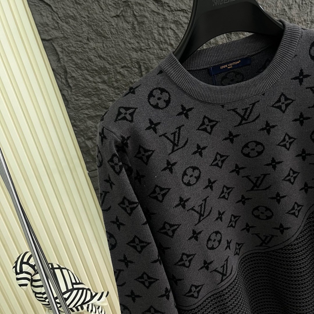 ルイ・ヴィトン「Louis Vuitton」アート刺繍ラウンドネックニットセーター