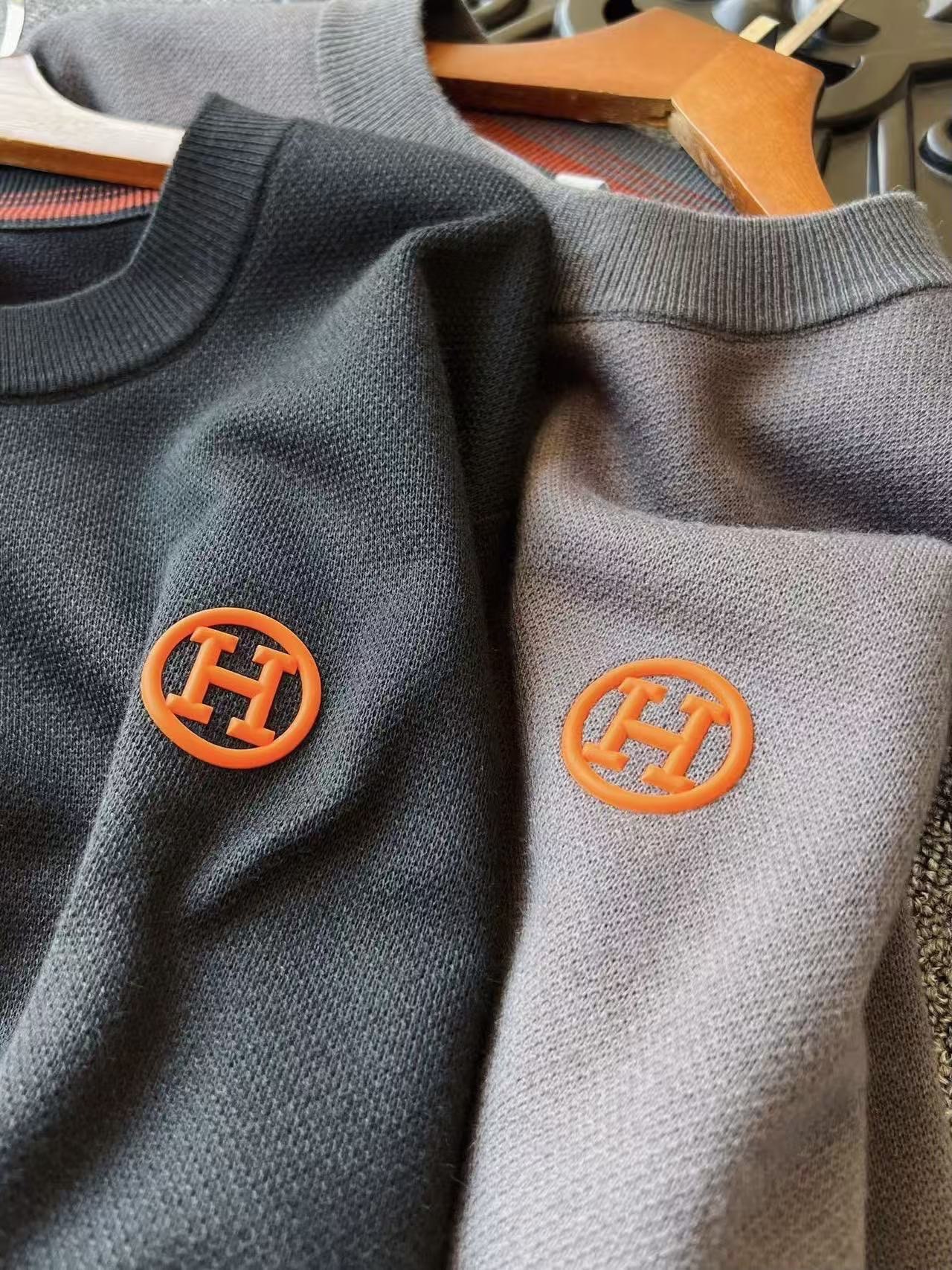 エルメス「Hermès」秋冬用ラウンドネックニットセーター