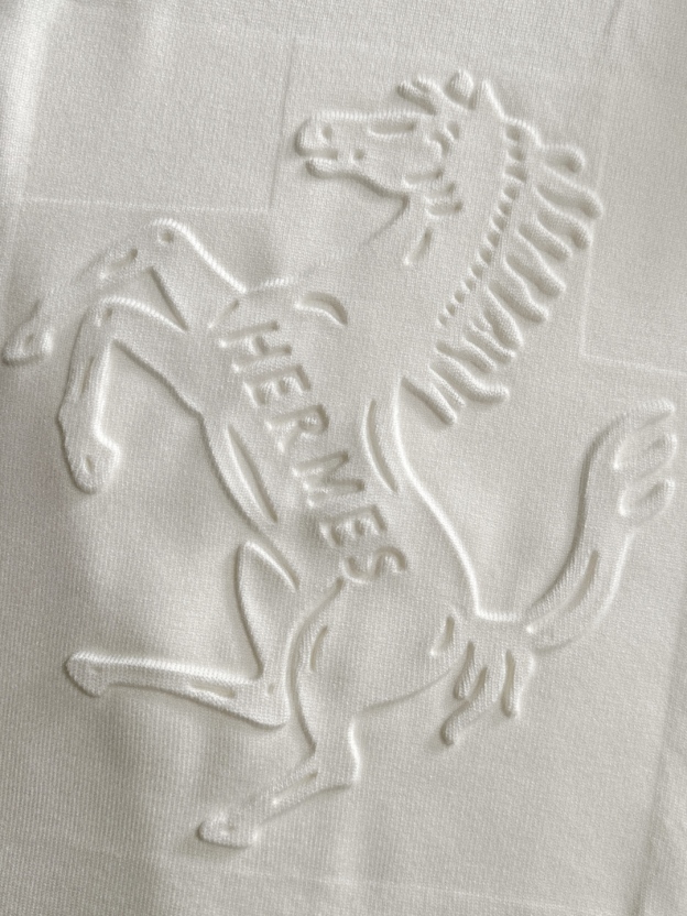 エルメス「Hermès」秋冬全身ジャージー柄新作シンプル丸首ニットウールセーター