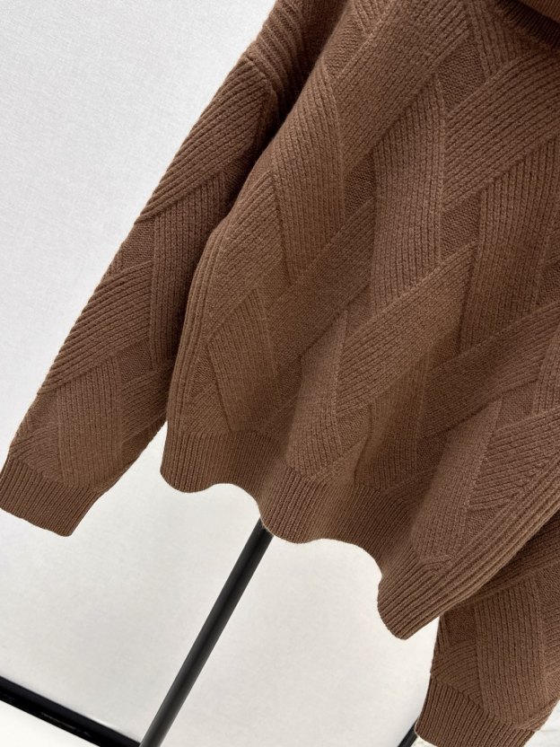 エルメス「Hermès」秋冬立体リブ編み柄ハイネックセーター