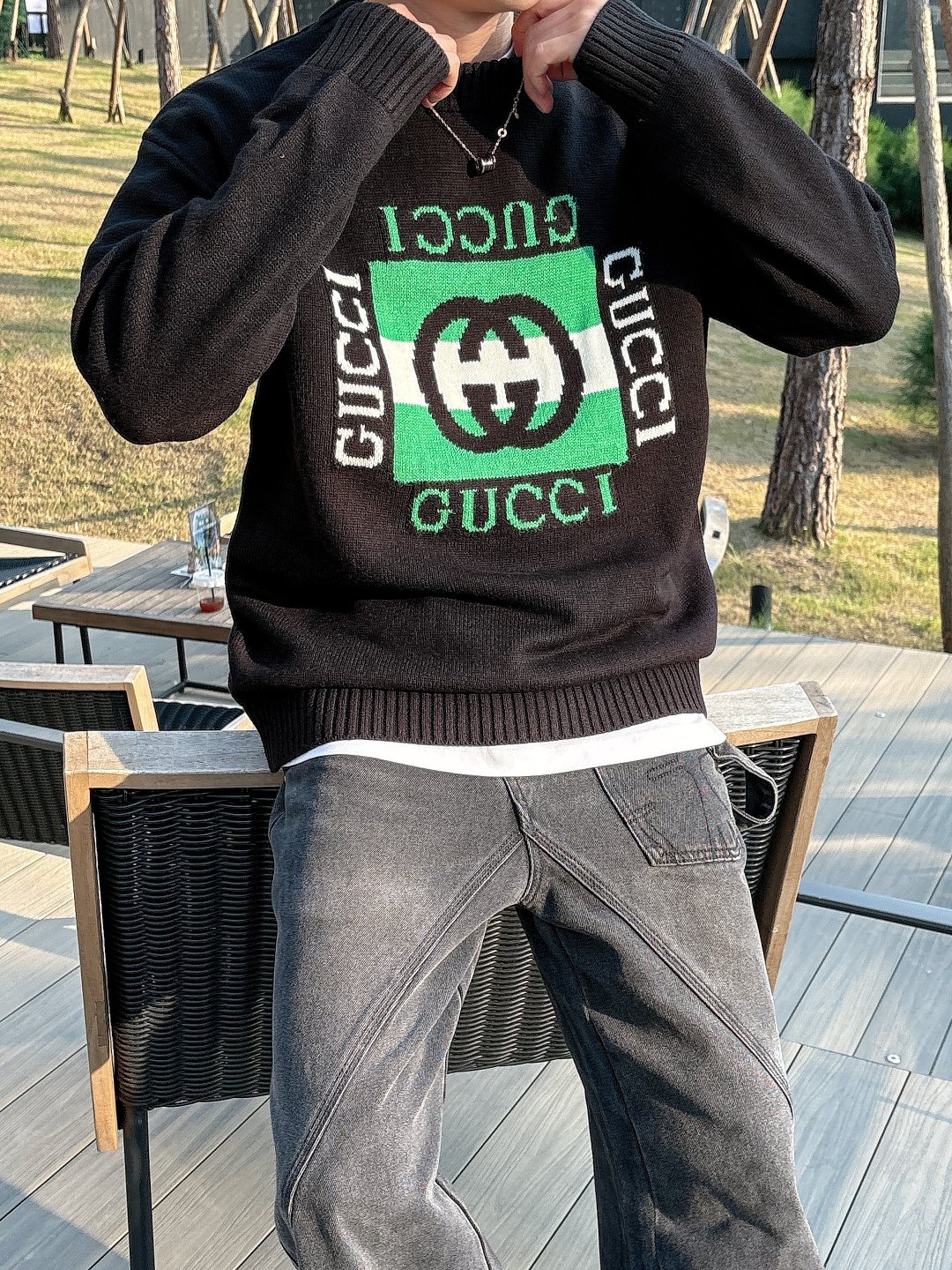 グッチ「Gucci」秋冬ウール丸首プルオーバーセーター【おしゃれな人必携】