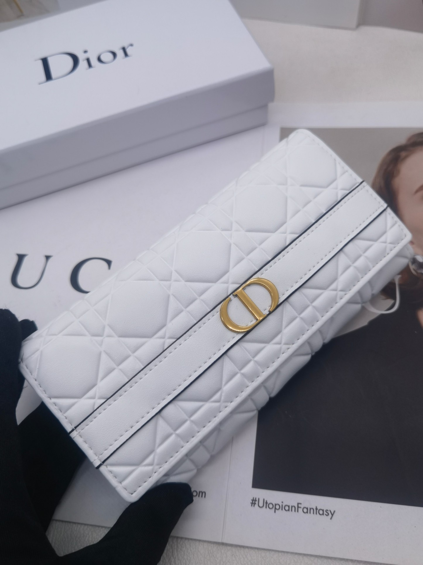 ディオール「Dior」Caro Orchid ロングウォレット
