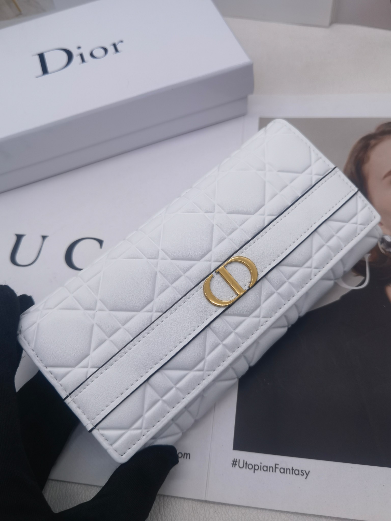 ディオール「Dior」Caro Orchid ロングウォレット